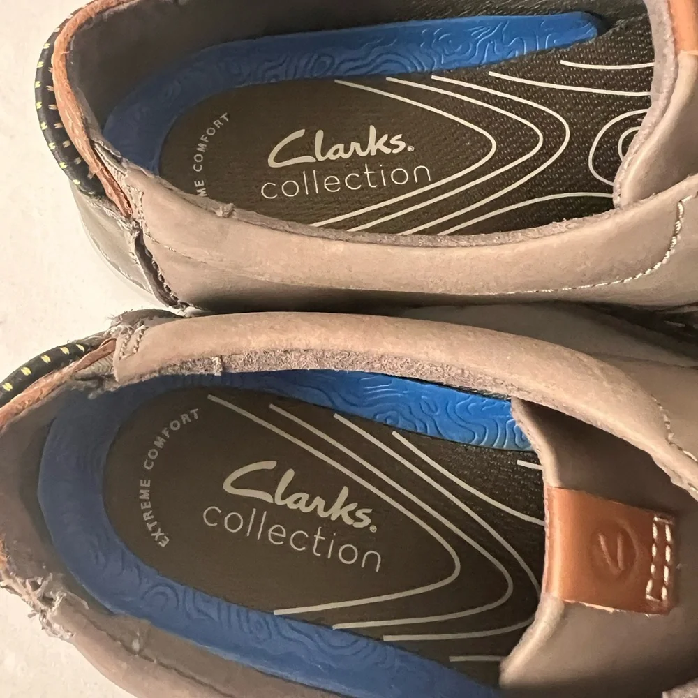 Clarks Men’s Gray Oxfords with Smooth Finish, Size 7 1/2 M, NWT